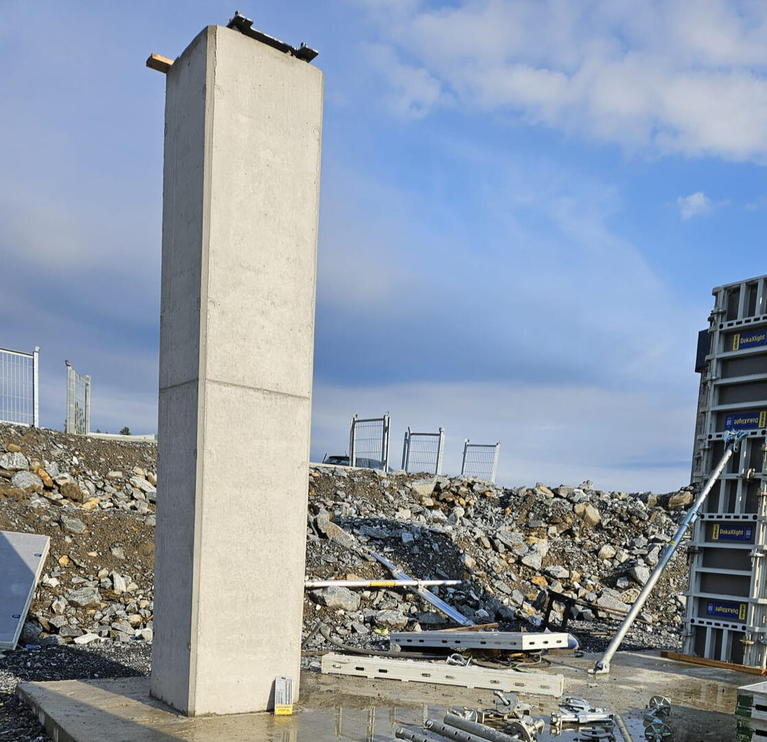 Boliden - Formning, Armering och gjutning, Plattor med pelare