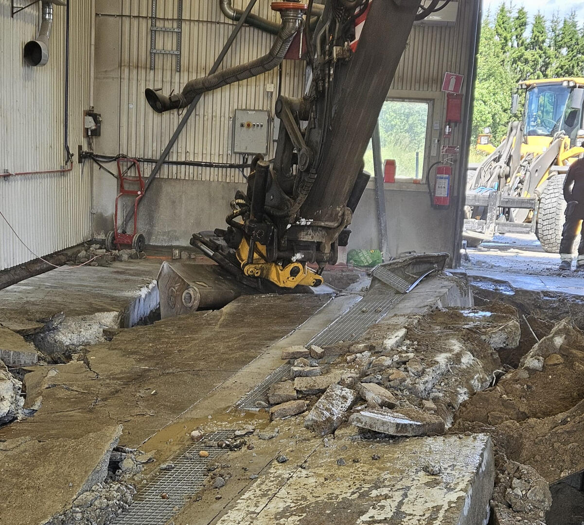 Piteå Pireva - Rivning av gamal platta och gjutning av ny